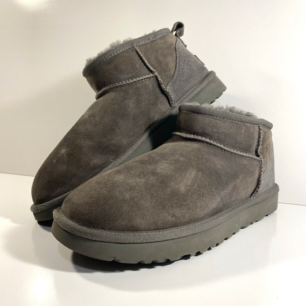 UGG Classic Ultra Mini 1116109 GREY Womens Size 10 Gray Suede Boots